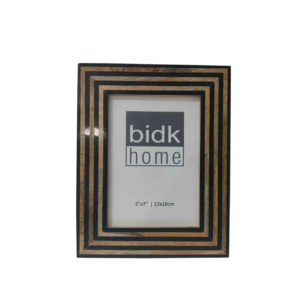 Tiles Rectangular Picture Frame - for 5" x 7" Photo - Black and Brown
