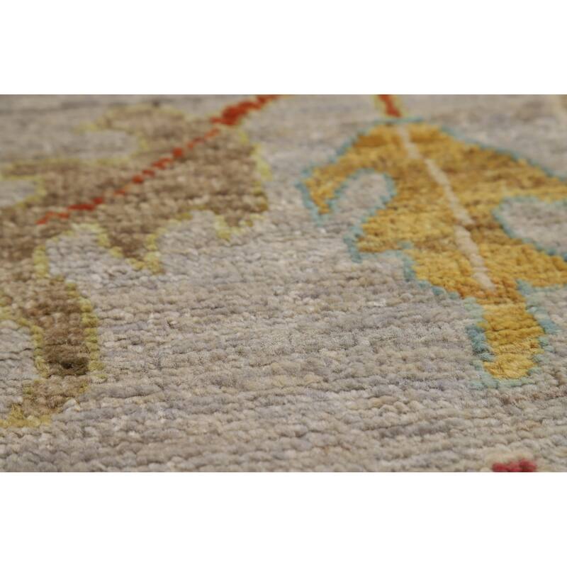 Hand Knotted Oriental 100% Wool Carpet Transitional All-Over Greys & Charcoal Oushak Area Rug - 9' 10'' X 8' 1''