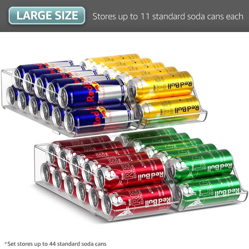 Sorbus Skinny Soda Can Organizer and Drink Dispenser 4 Pack - 13.75 L x 7 W x 4 H