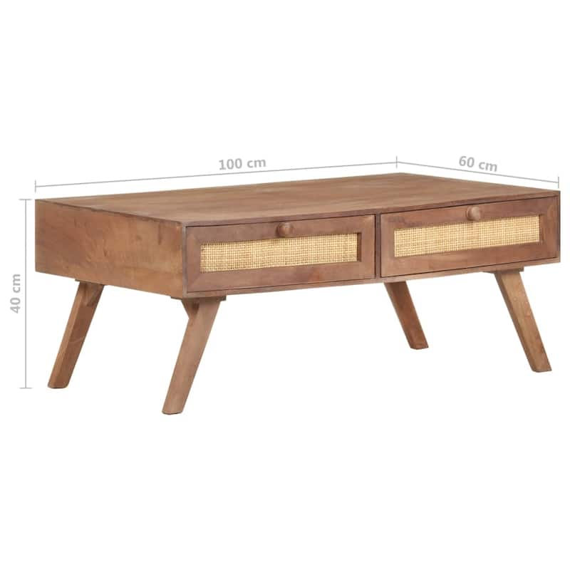 vidaXL Coffee Table 39.4"x23.6"x15.7" Solid Mango Wood