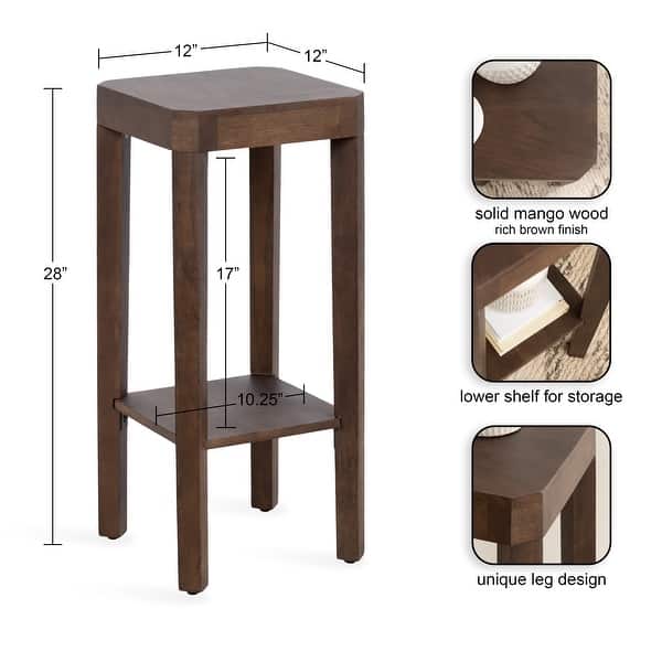 dimension image slide 3 of 13, Kate and Laurel Talcott Wood Side Table