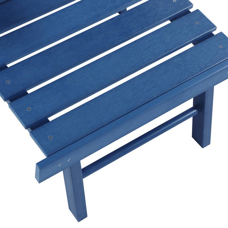 Hurley Folding Poly Plastic Adirondack Chair with Pull-out Ottoman