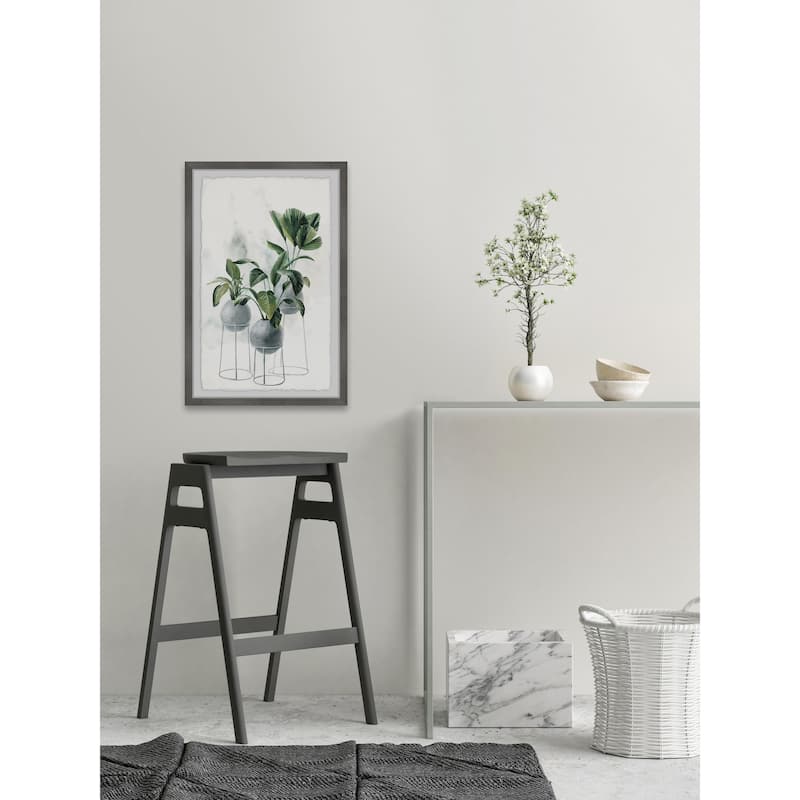 Ceramic Plant Pots II Framed Wall Art, Nature-Inspired Accent - Refreshing Botanical Touch for Your Walls