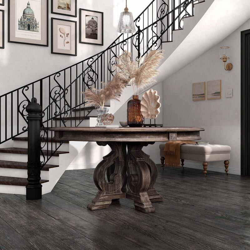 The Gray Barn Cornerways Rustic Brown 60-inch Wood Round Dining Table