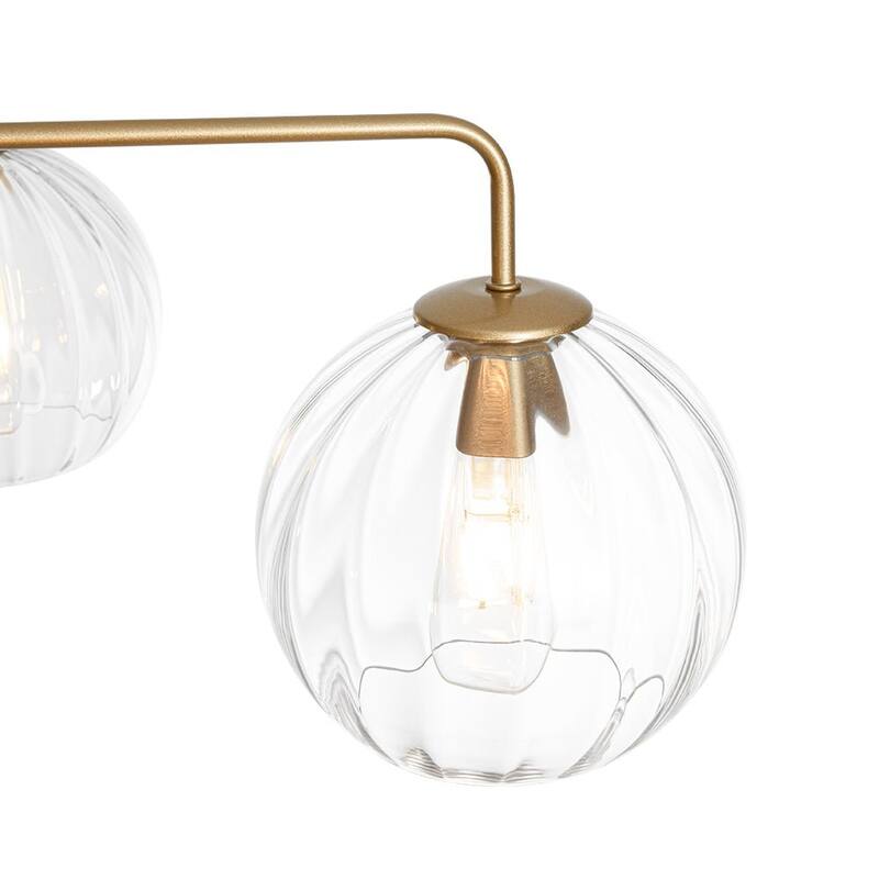 5-Light Modern Linear Clear Glass Sphere Chandelier for Dining Room - 33.5 in