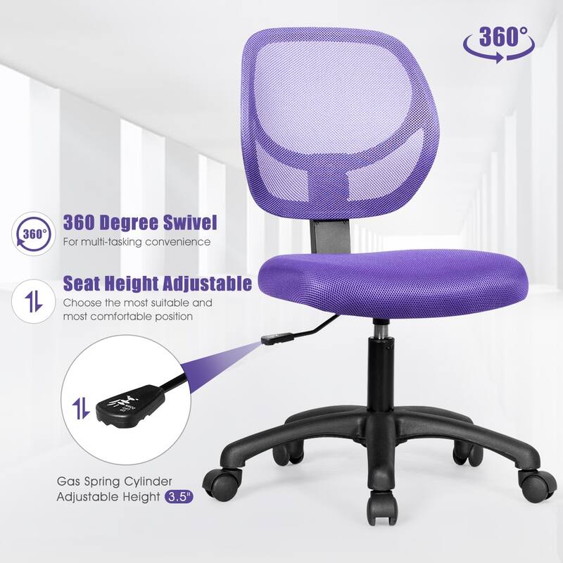 Costway Mesh Office Chair Low-Back Armless Computer Desk Chair