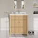 Option Tanned Oak / White Quartz Top / Brushed Nickel