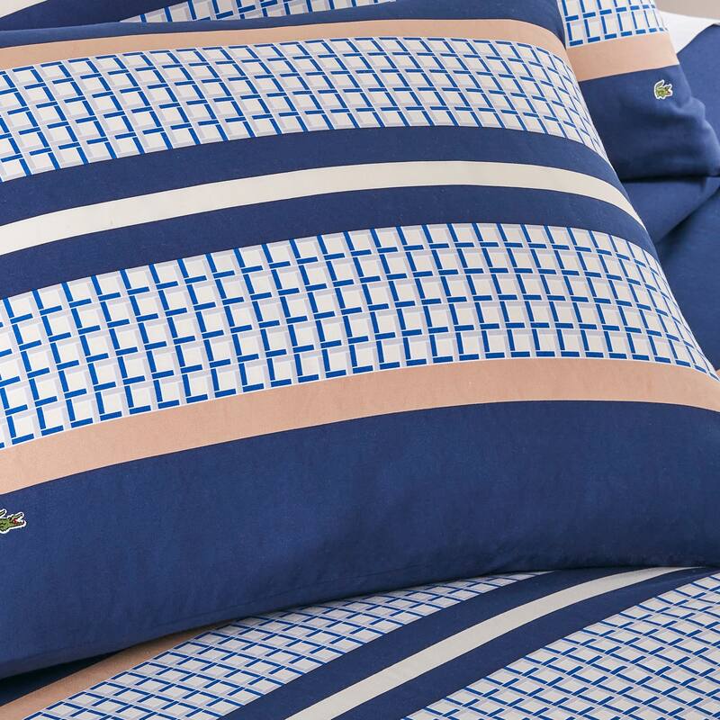 Lacoste Micro Logo 3-Piece Cotton Comforter Set