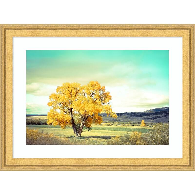 First Tree To Turn by Annie Bailey Art Wood Framed Wall Art Print - Owen Gold