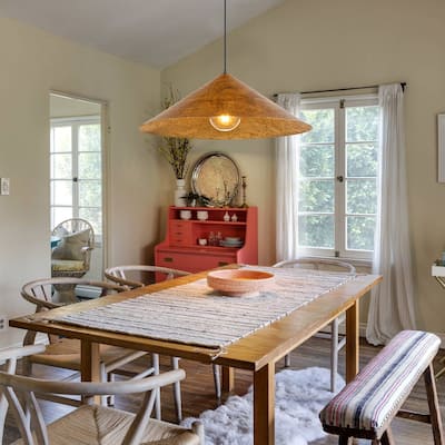 Industrial Farmhouse 1-Light Oversized Cone Pendant Kitchen Island Light - 24.8 in.