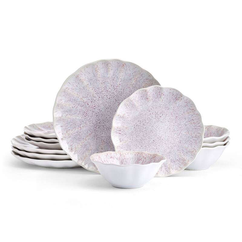 Mikasa Isla Pink 12-Piece Dinnerware Set, Service for 4 Set