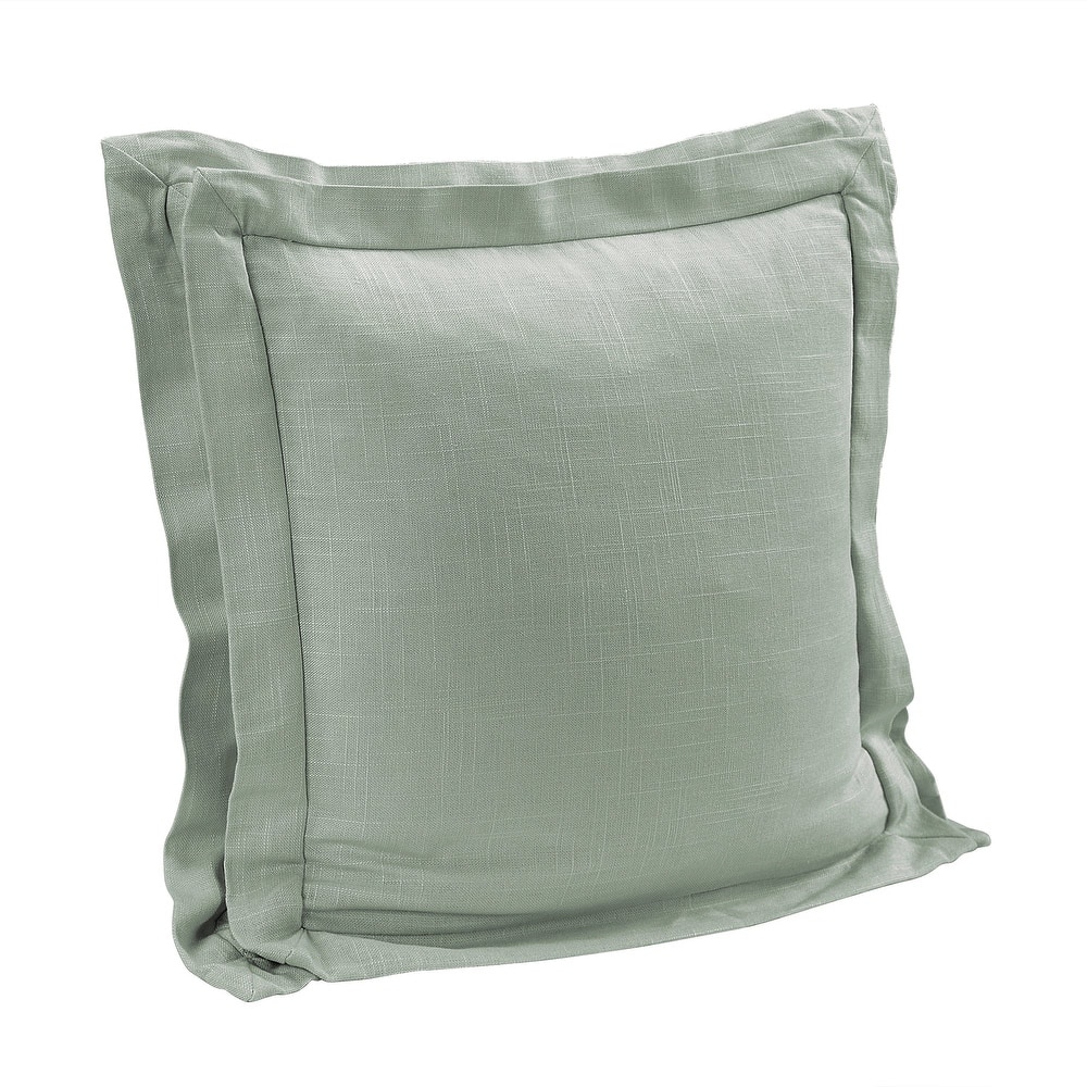 HiEnd Accents Luna Double Flanged Washed Linen Pillow, 20"x20"