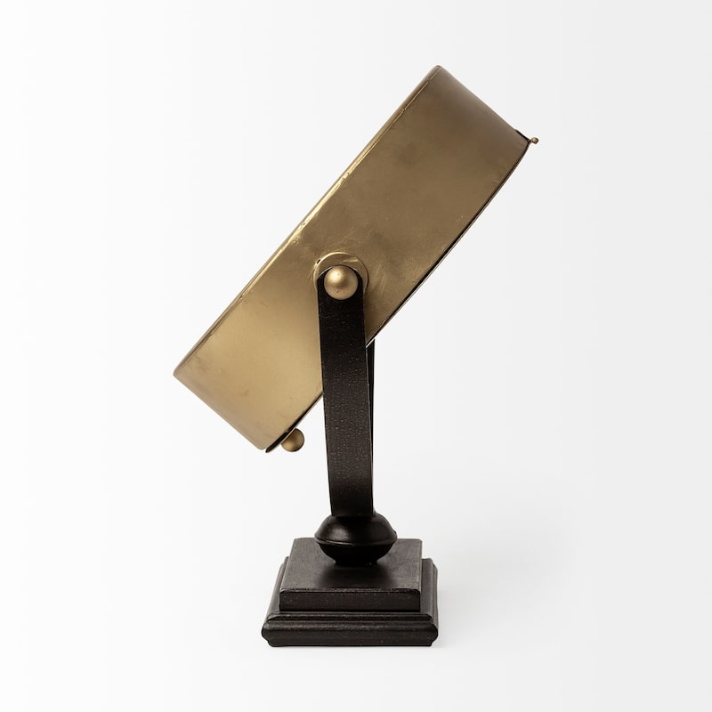Houston Gold Metal Half Moon Base Table Clock - 4.0L x 12.0W x 13.0H