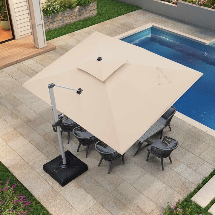 PURPLE LEAF Double Top 9x11/9x12/10x12/10x13ft Rectangle Umbrella Large Cantilever Outdoor Classic Umbrella