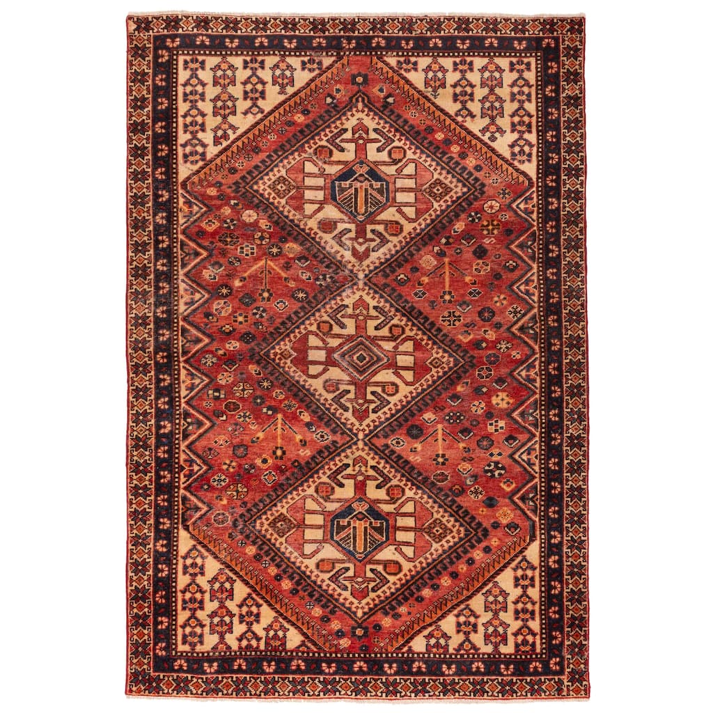 ECARPETGALLERY Hand-knotted Konya Anatolian Red Wool Rug - 6'3 x 9'4