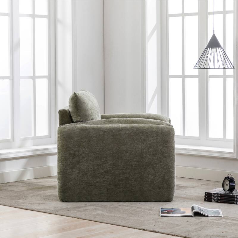 Modern Style Chenille Oversized Armchair Accent Chair