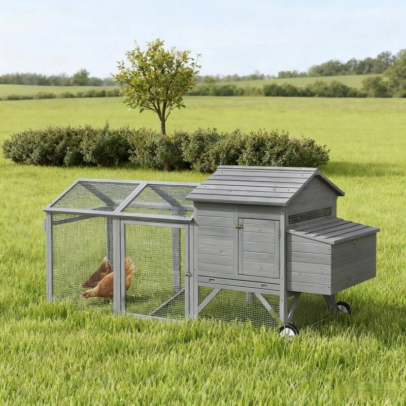 Wooden Chicken Coop 96.5" L x 35.5" W x 44.5" H Hen House Poultry Cage