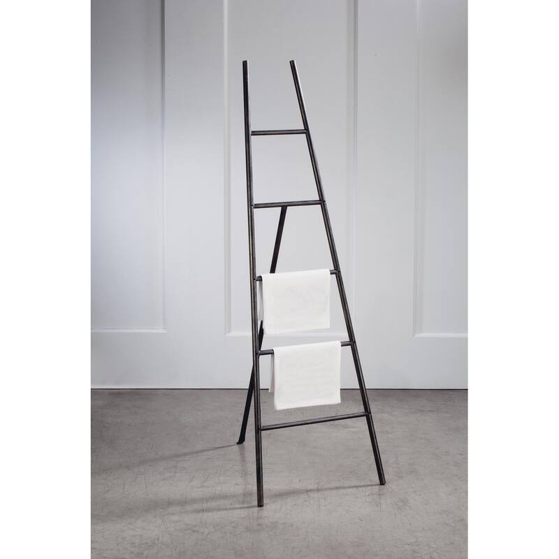 55"H Black Metal Ladder Tripod Floor Easel - 55"