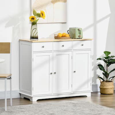 Modern Sideboard Storage Cabinet with Drawers and Adjustable Shelves for Dining Room Kitchen or Living Room