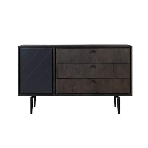 Cross Design Cabinet Wooden Dresser with 3 Drawers, Gray and Brown