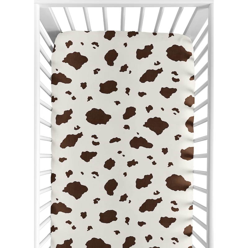 Wild West Collection Boy Girl 2 Pack Fitted Crib Sheets Gender Neutral Southern Cowboy Country Red Brown Cream Off White Animal