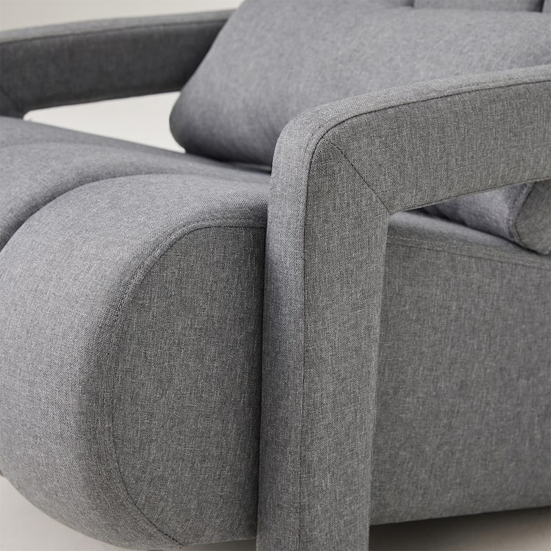 Dark Grey Modern 27.5" Upholstered Accent Chair with Pillow and High-Density Foam for Living Room