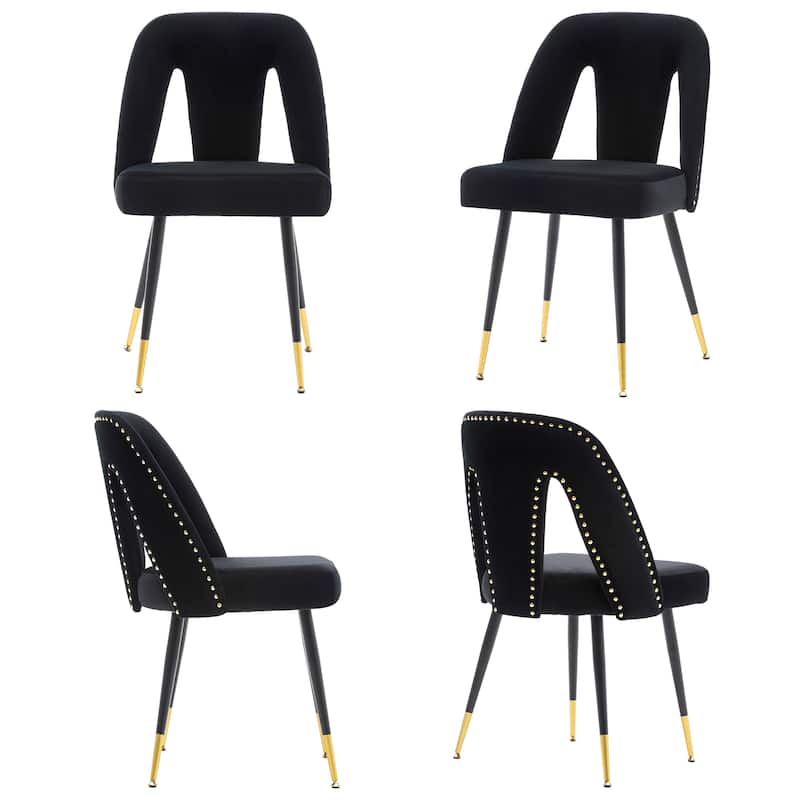 Modern Velvet Upholstered Dining Chairs Set of 6