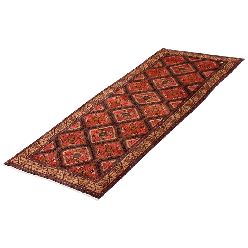 ECARPETGALLERY Hand-knotted Anadol Red Wool Rug - 3'7 x 9'11