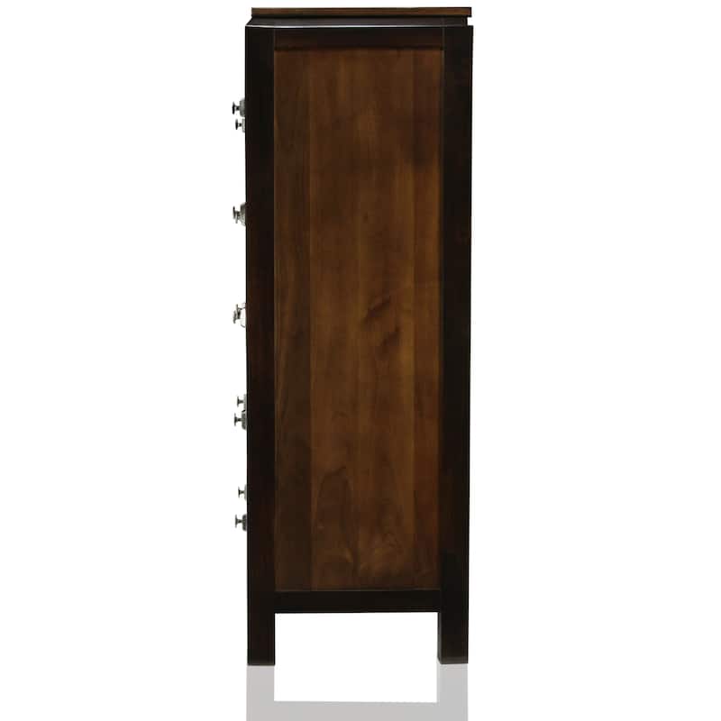 Zuza Transitional Brown Solid Wood 5-Drawer Chest by Furniture of America