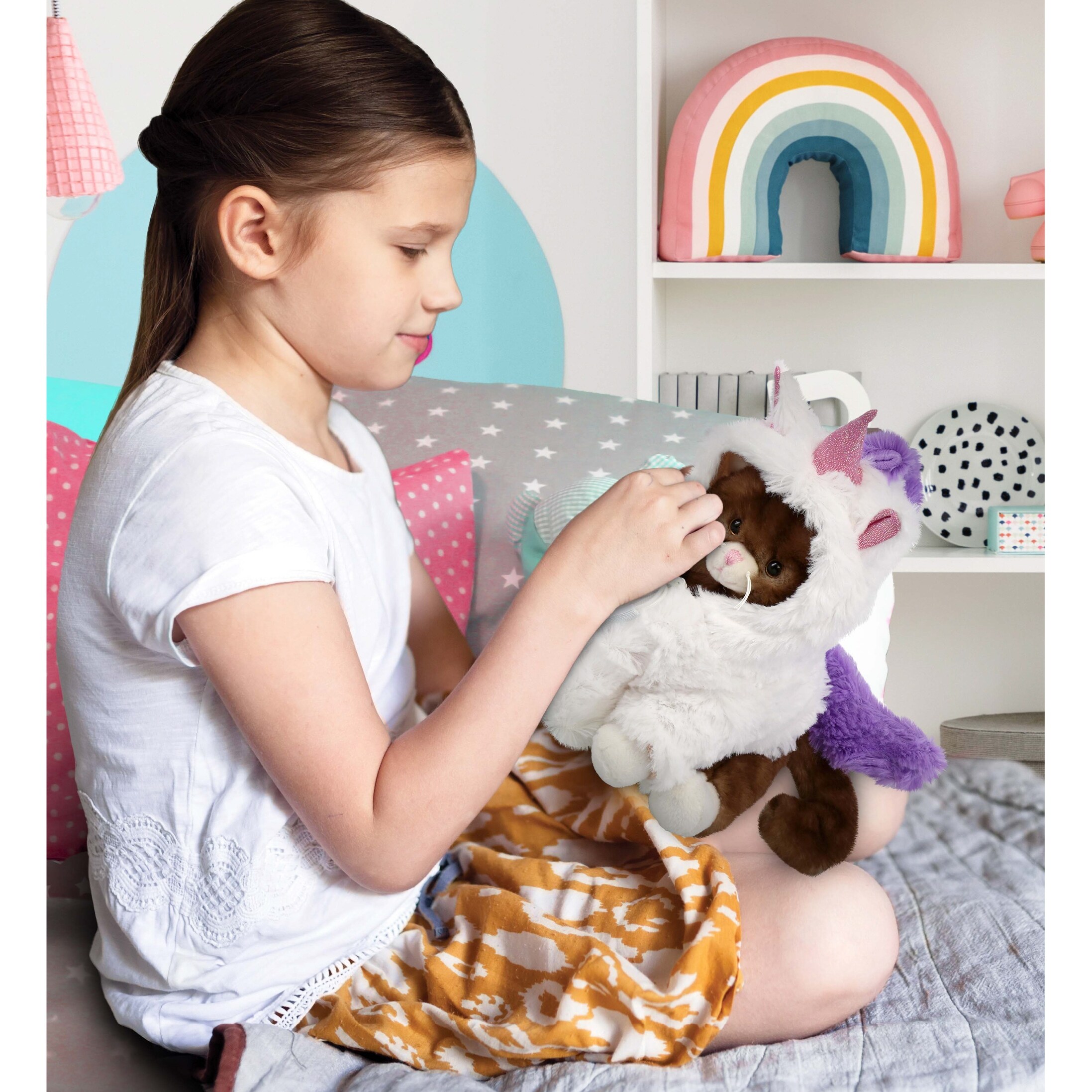 DolliBu Brown Cat Unicorn Plush Stuffed Animal Toy with Outfit 7 inches On Sale Bed Bath Beyond 37843781