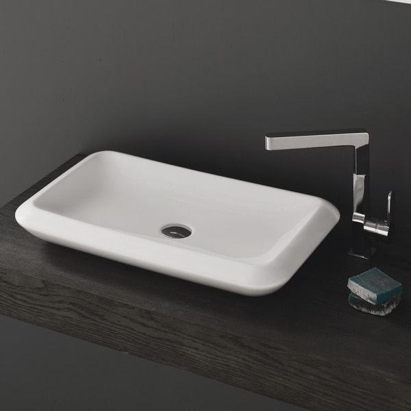 Nameeks 075700-U CeraStyle More 26" Ceramic Vessel Bathroom Sink - White / No Hole