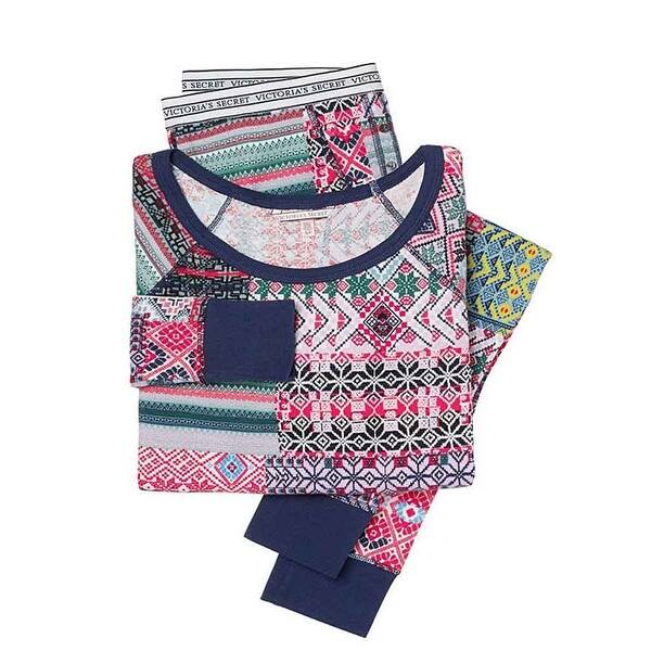 Shop Victoria S Secret 2pc Thermal Pajama Fireside Long Jane Set