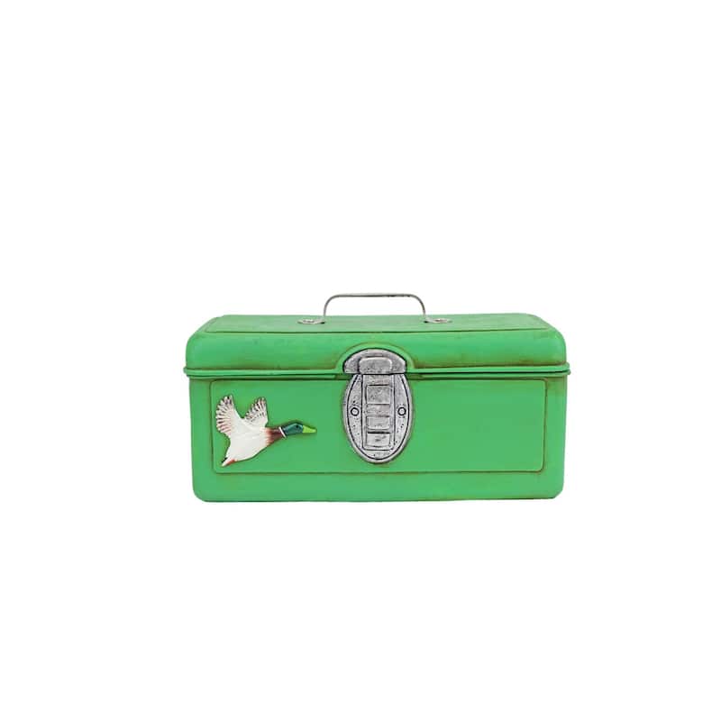 8.5" Resin Fish Box Décor Decoration - Green