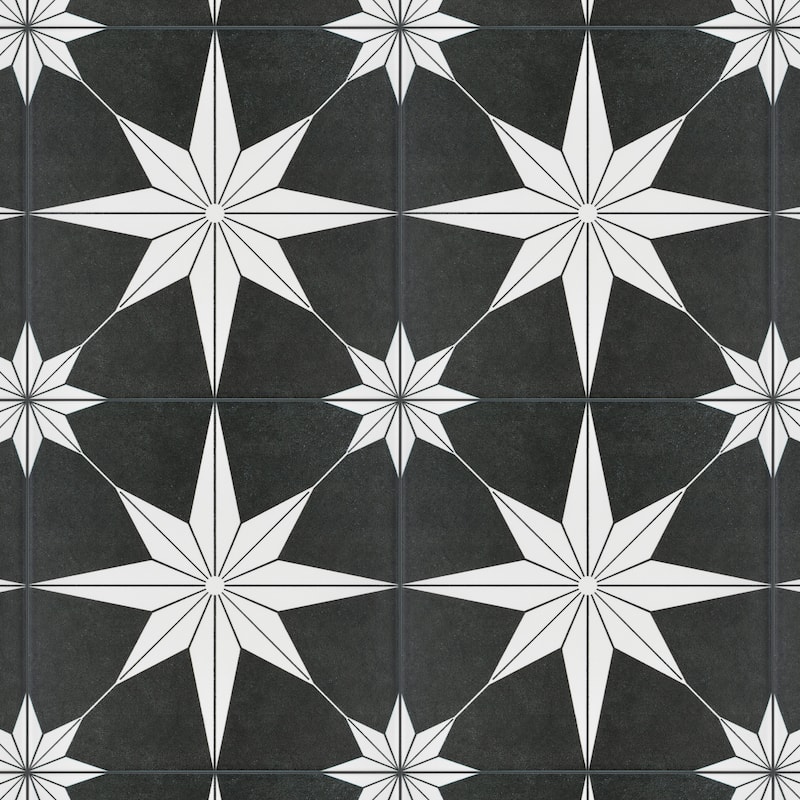 Merola Tile Stella Night 9-3/4" x 9-3/4" Porcelain Floor and Wall Tile