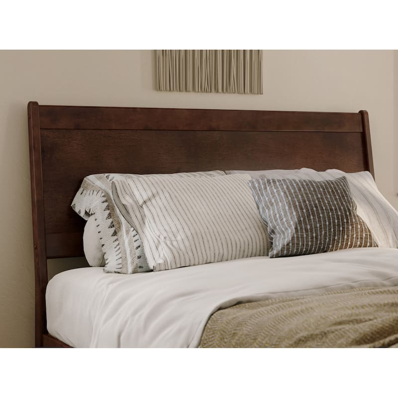 Queen Solid Wood Panel Headboard in Walnut with Sleek Modern Design and Durable Construction