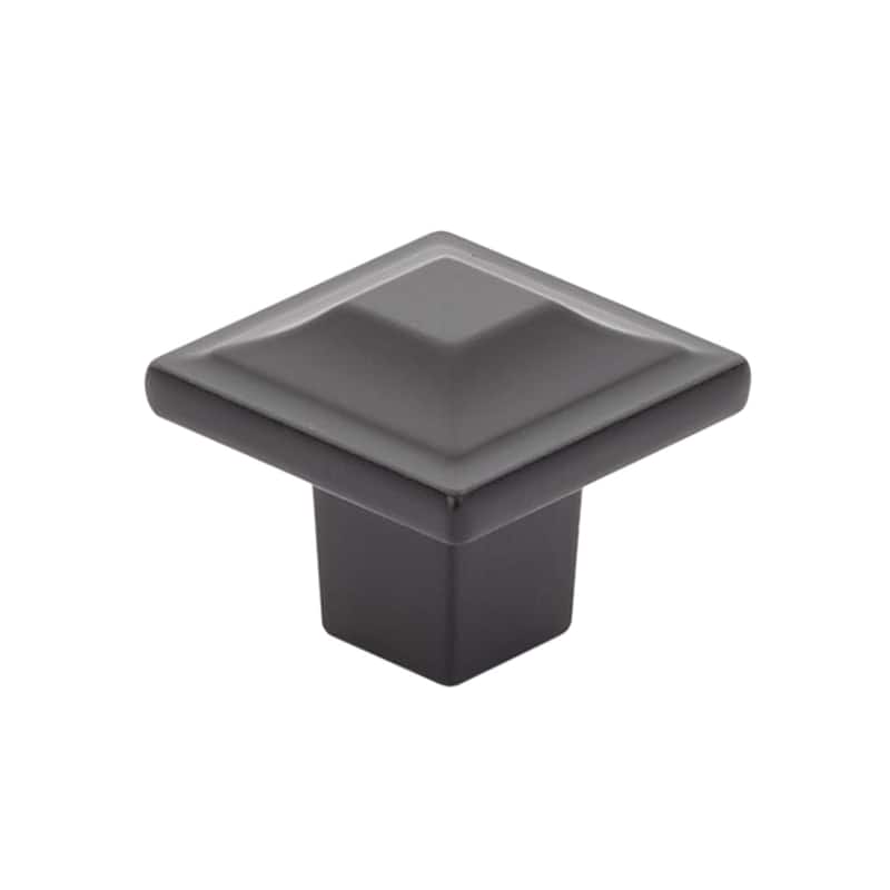 Schaub and Company Menlo Park 1-1/4 Inch Square Pyramid Cabinet Knob - Matte Black