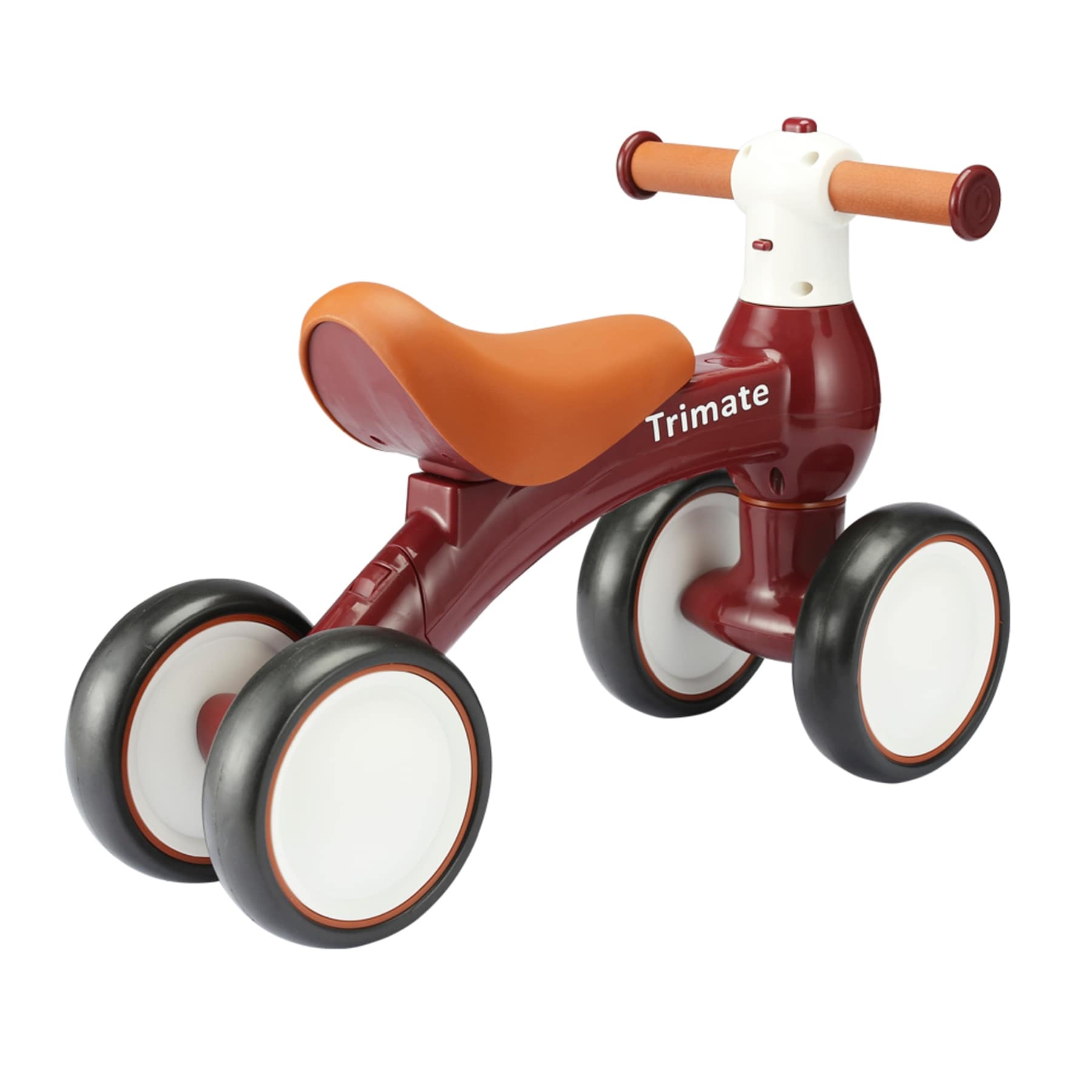Trimate Baby Walker Balance Bike Wine Red Perfect Ride On Toy for 1 Year Olds with 4 Wheels