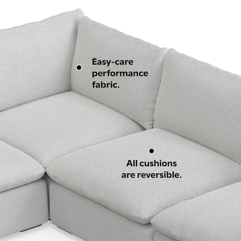 WYNDENHALL Marlee Corner Sectional Modular Sofa in Velvety Chenille Performance Fabric