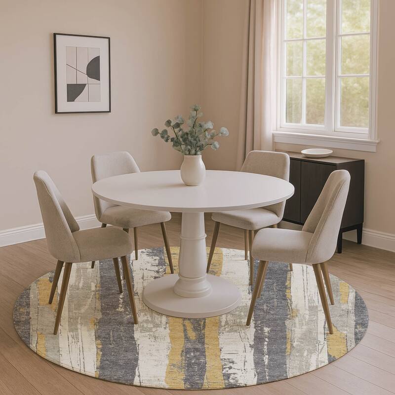 Premium Washable Super Soft Casual Contemporary Mayfield Rug - Gold - 8' x 8'