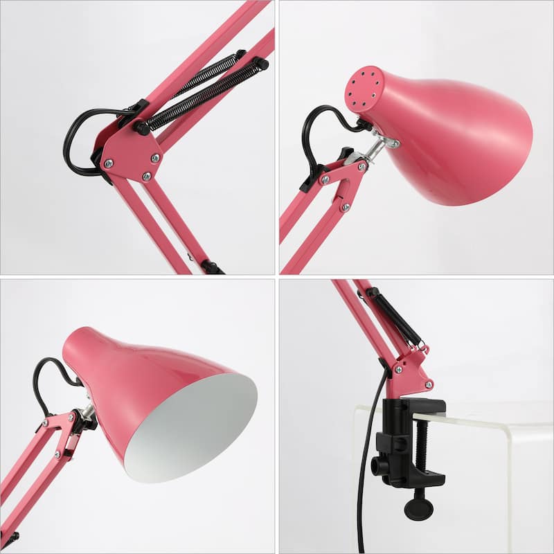 Hugo 28.5" Classic Industrial Adjustable Articulated Clamp-On LED Task Lamp, by JONATHAN Y