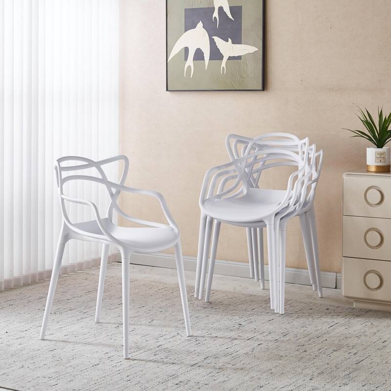 Modern Accent Chair with Clear Shell and Metal Legs, Versatile Dining or Desk Chair