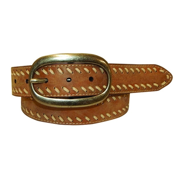 Cowgirls Rock Western Belt Womens Leather Lacing Brown