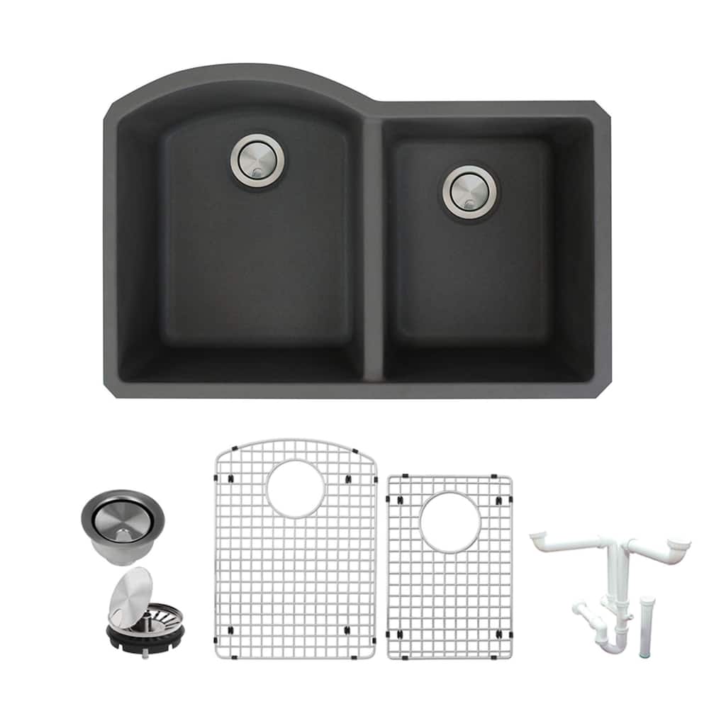 Transolid K-AUDD3120 Aversa 31-3/8" Undermount Double Basin Granite