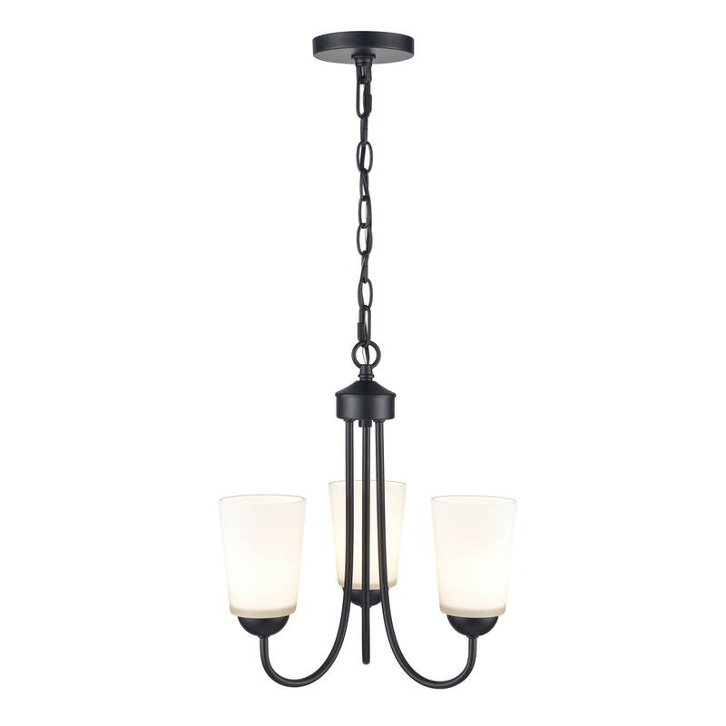 Millennium Lighting Ivey Lake 3 Light Chandelier in Multiple Finishes with Frosted Glass Shades