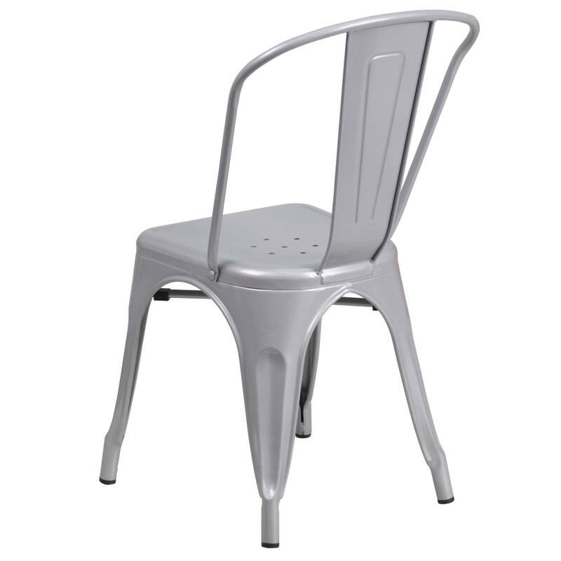 Metal Indoor/ Outdoor Stackable Bistro Chair (Set of 4)