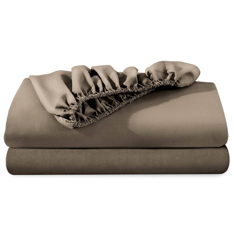 Bare Home 2-Pack Microfiber Fitted Bottom Sheets - Twin - Taupe