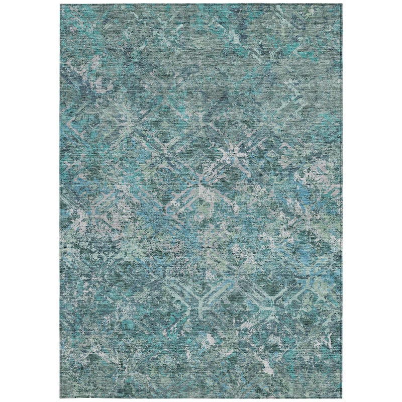 HomeRoots Geometric Transitional Rectangle Outdoor Rug