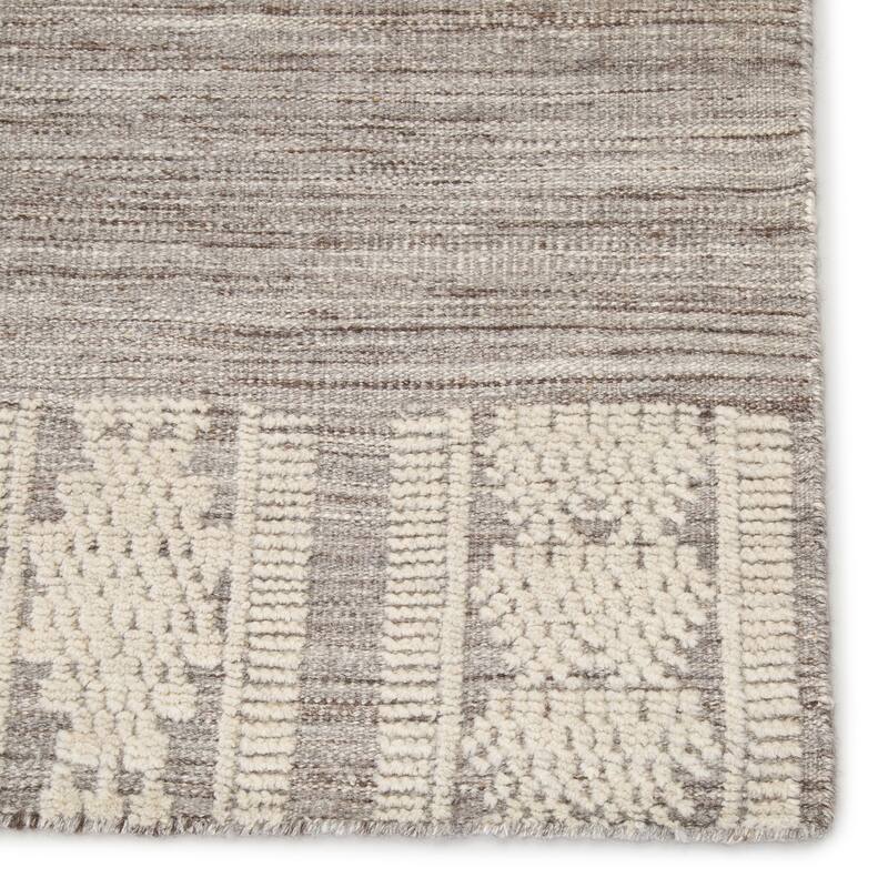 Ailana Hand-Knotted Tribal Gray/ Ivory Area Rug
