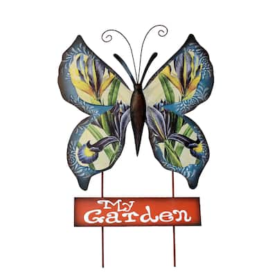 21" Metal Butterfly Garden Stake w/ My Garden Sign