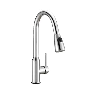SAFAVIEH Solea Prosper Stainless Steel Dual Function Pull-Down Spray Kitchen Faucet - 9.3" x 2.1" x 16"